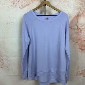DANSKIN lilac purple super soft sweatshirt size XXL criss cross hem pullover